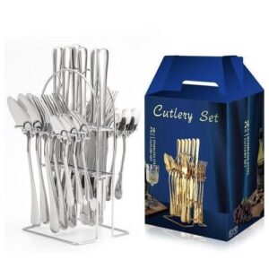 24 PIECES STAINLESS STEEL PLATED CULTERY SET