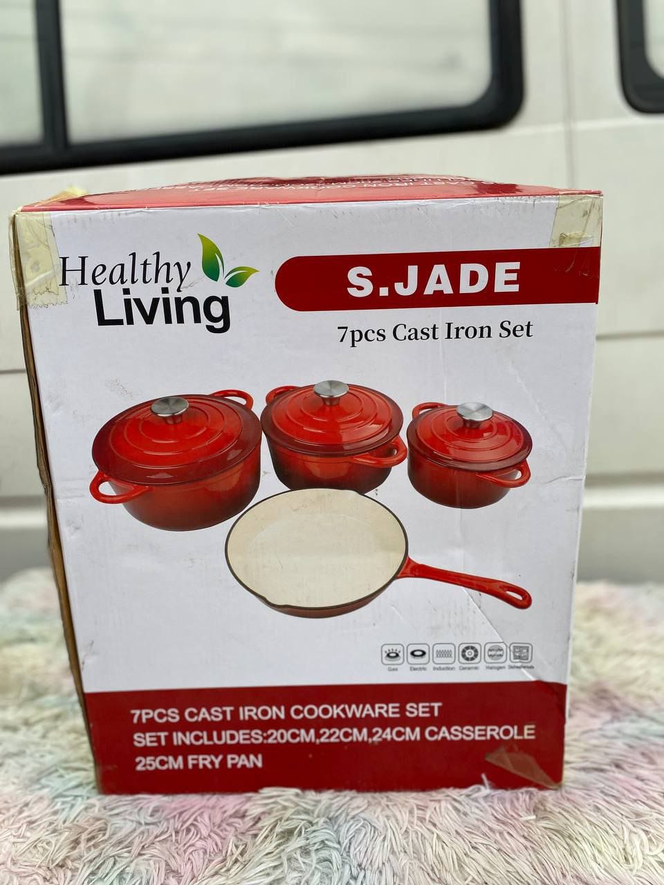 7-Piece Original Cast Iron Cookware Pot Set - Image 3