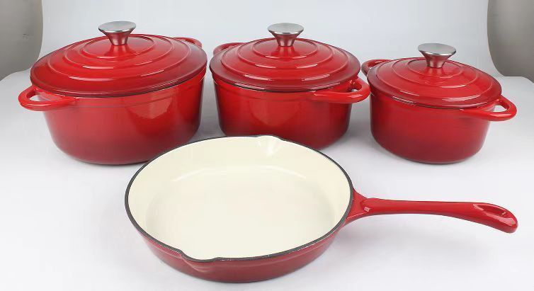 7-Piece Original Cast Iron Cookware Pot Set - Image 2