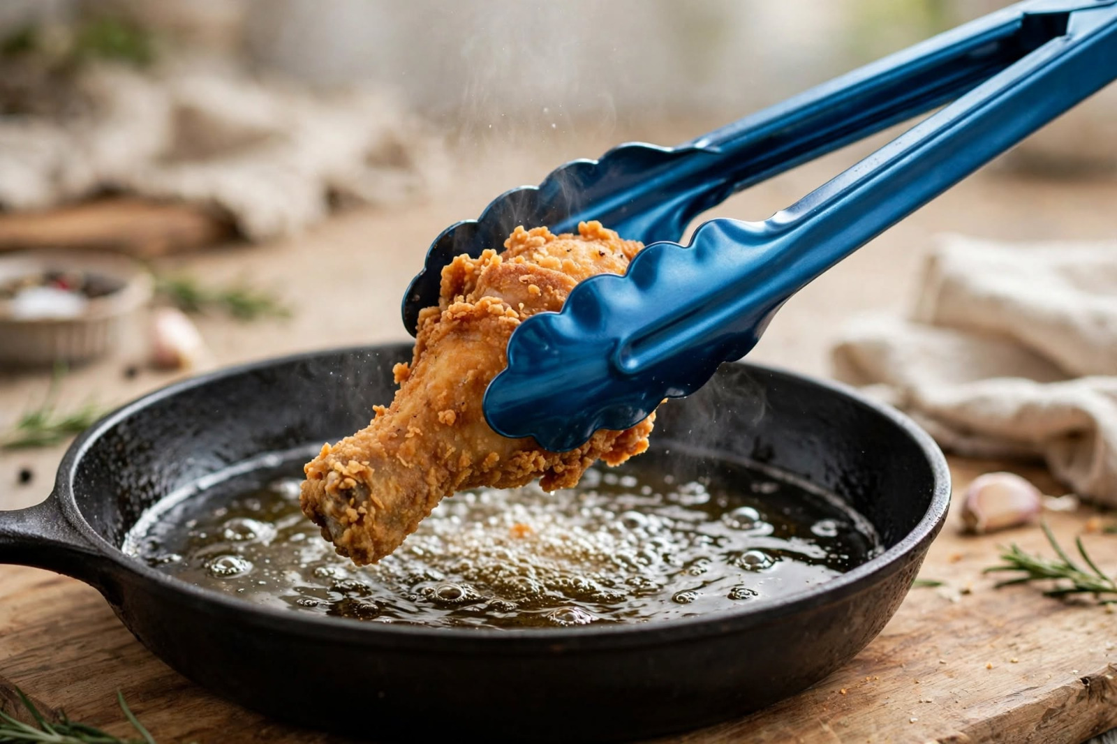 FRYING SPOON(CLIP)(TONGS)-blue