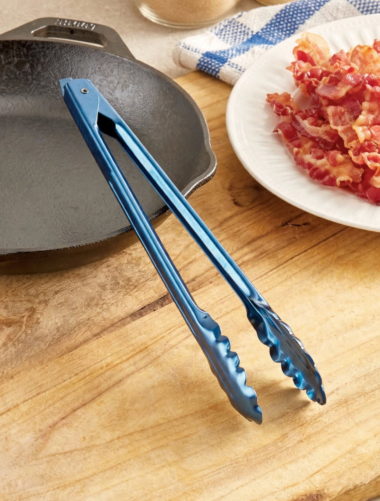 FRYING SPOON(CLIP)(TONGS)-blue - Image 3
