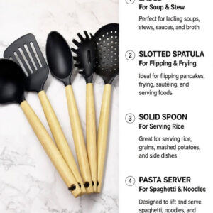 5PCS KITCHEN SPOON SET(BLACK)