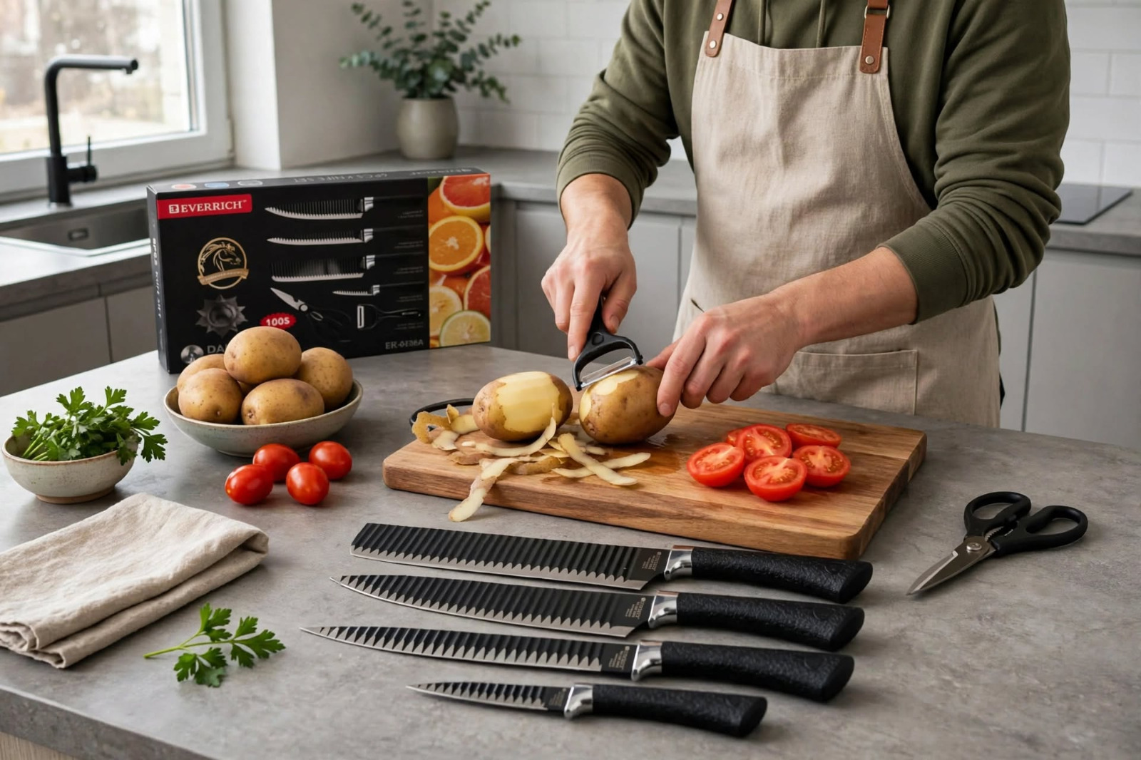 6 PCS FORGING FAMILY KNIFE SET