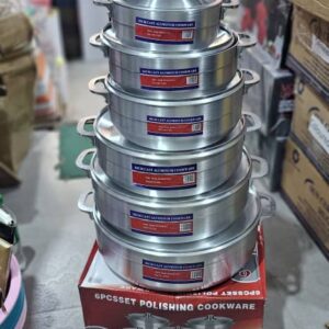6PCS ALUMINIUM COOKWARE SET-RED CARTON