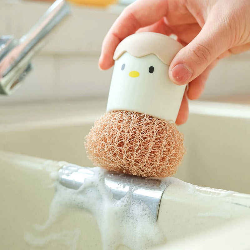 EGG POT BRUSH & SPONGE