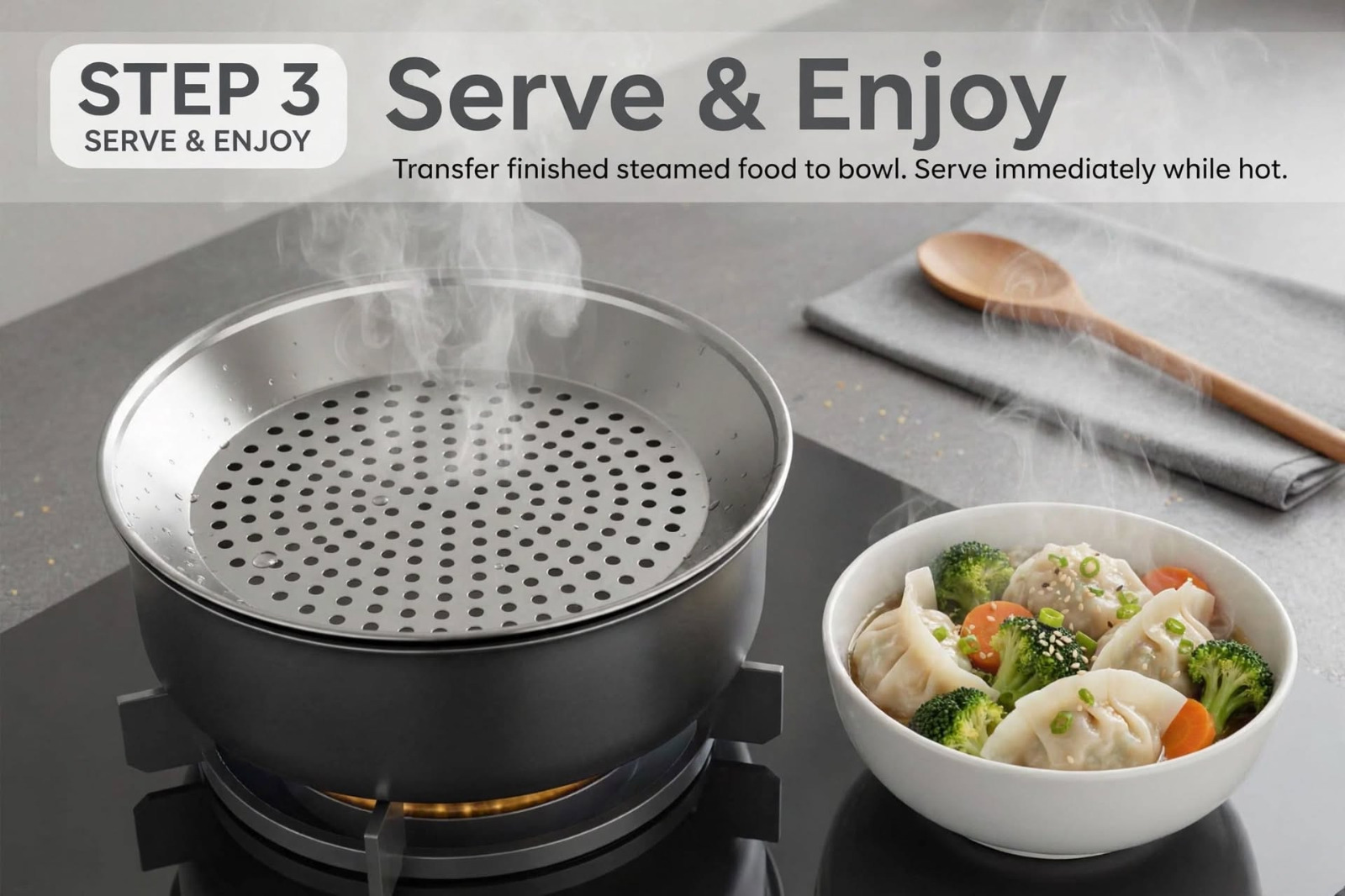 STAINLESS STEEL STEAMER - Image 2