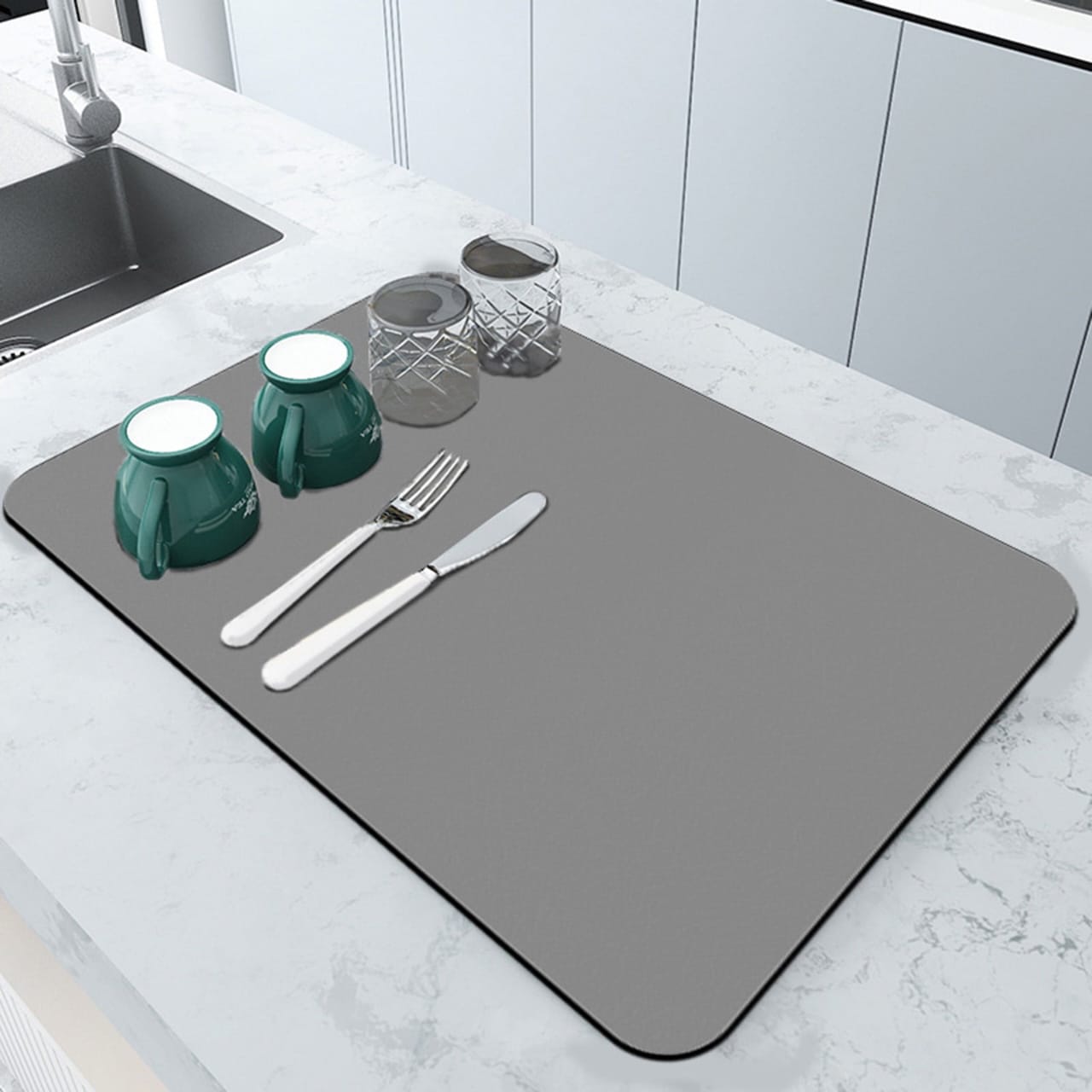 PLATE DRYING MAT/KITCHEN DRAIN MAT - FOR DISH - Image 4