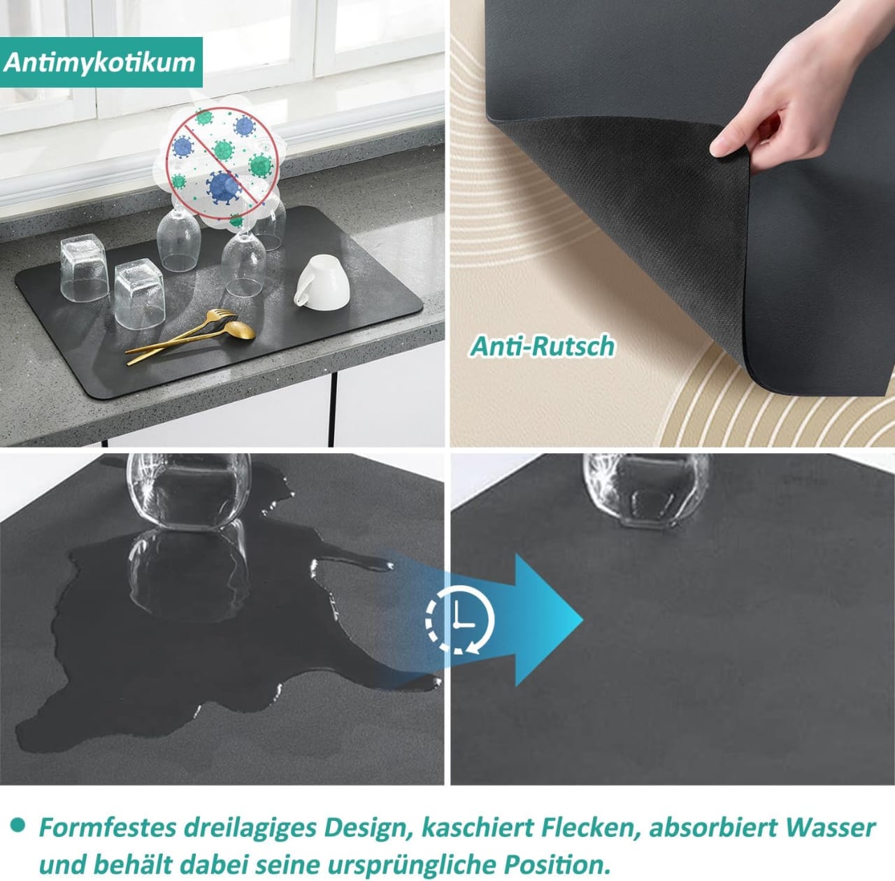 PLATE DRYING MAT/KITCHEN DRAIN MAT - FOR DISH - Image 6