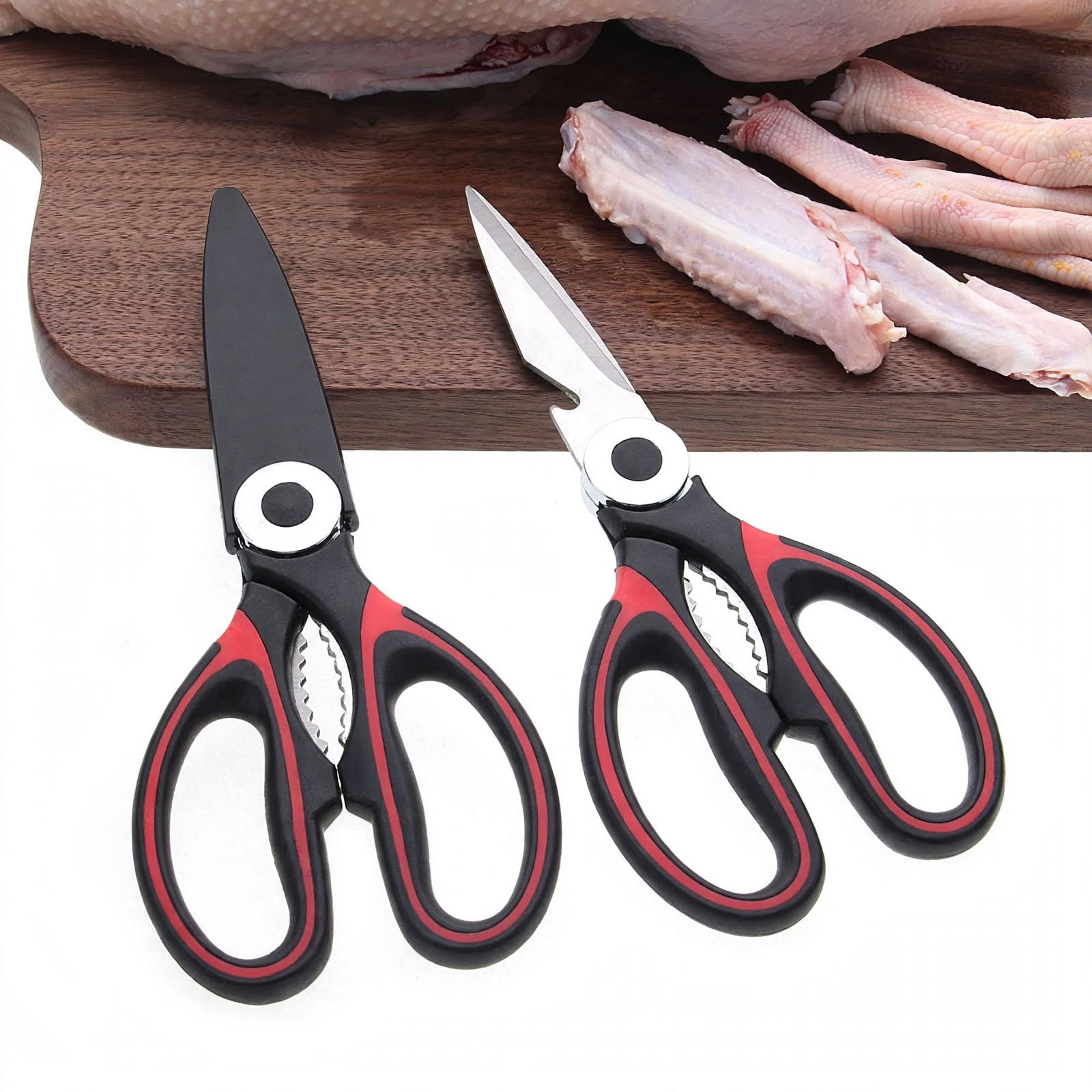 KITCHEN SCISSORS(BLACK,BLACK&RED) - Image 3
