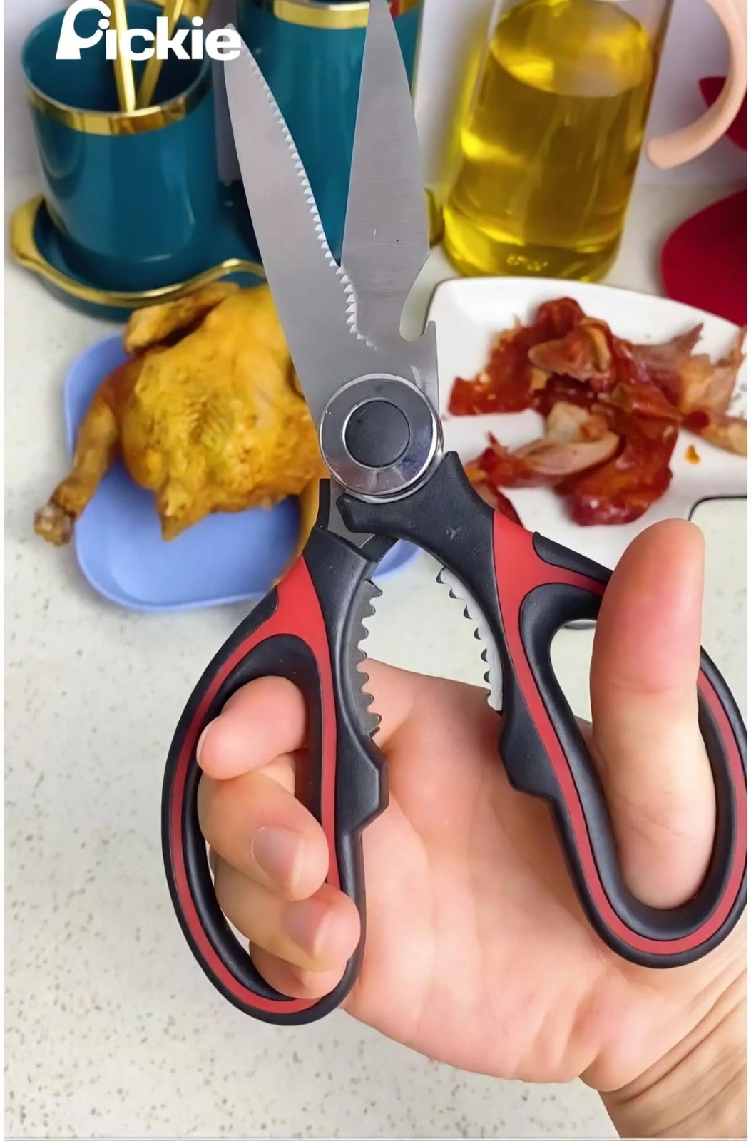KITCHEN SCISSORS(BLACK,BLACK&RED) - Image 4