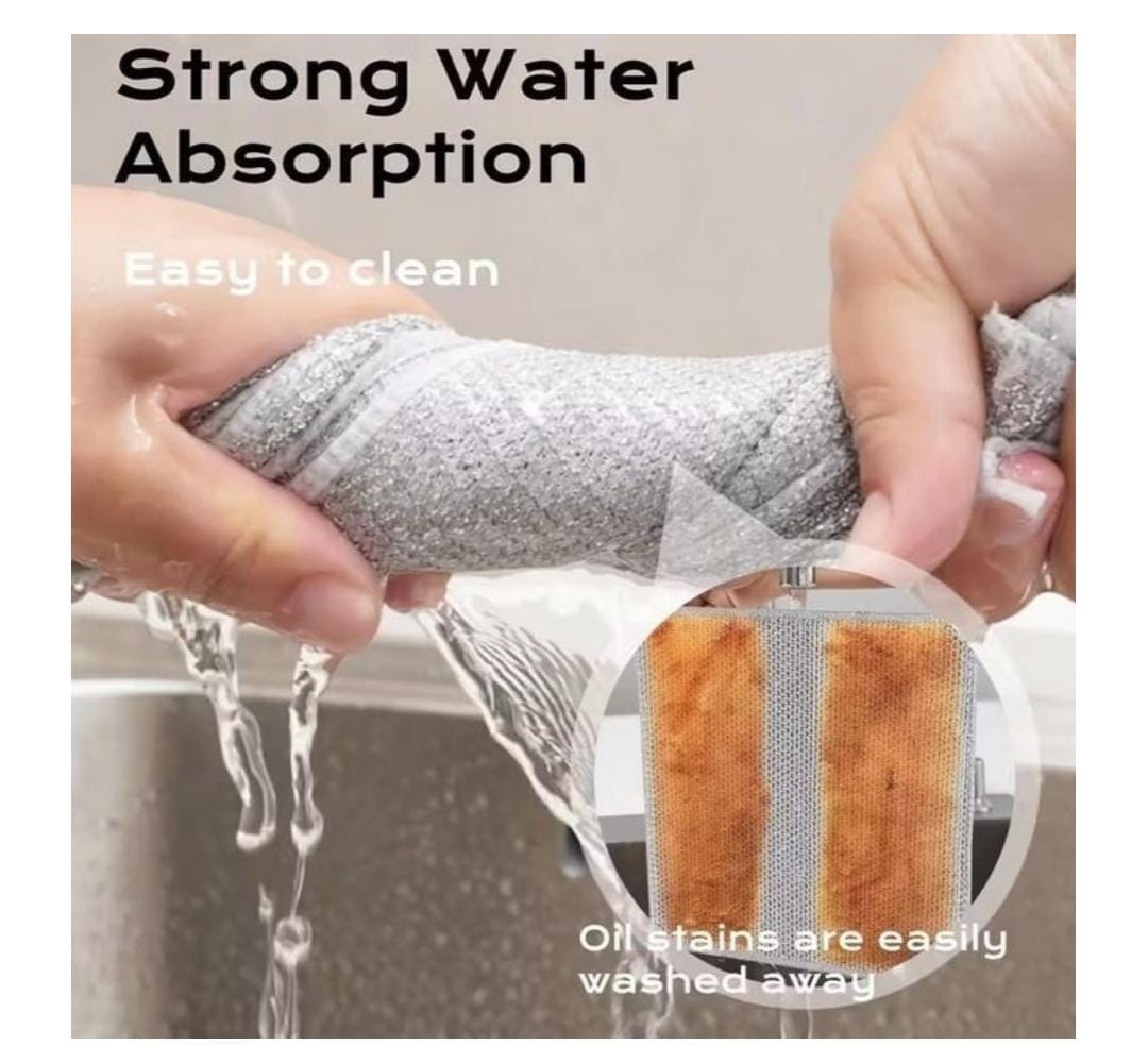 MULTIFUNCTIONAL SPONGE/METAL WIRE DISH TOWEL(PACK OF 5) - Image 3