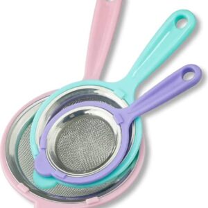 SET OF 3 STAINLESS STEEL SIEVES