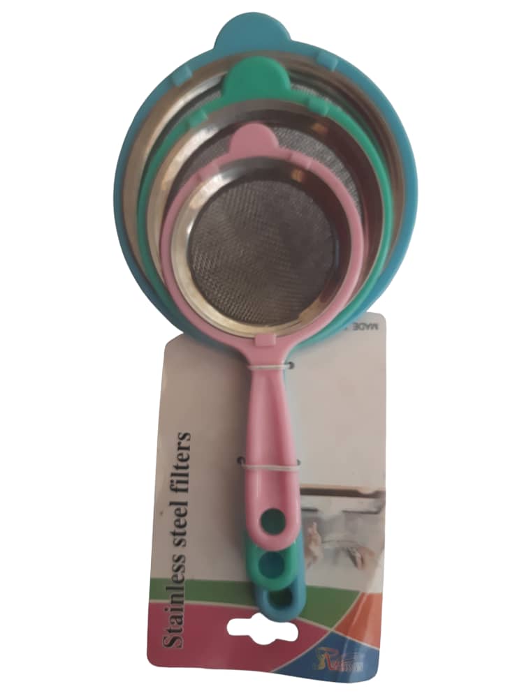 SET OF 3 STAINLESS STEEL SIEVES - Image 3